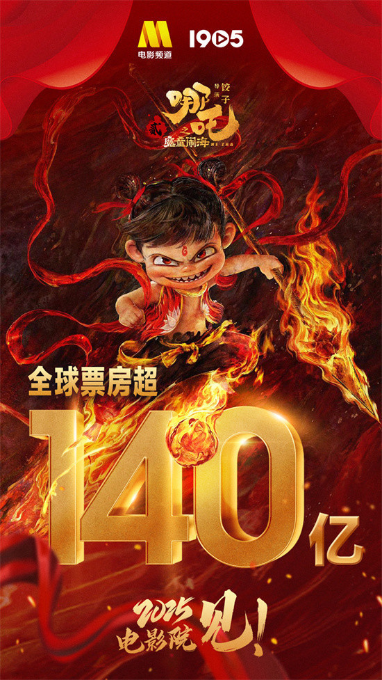 安福相册 《哪吒2》票房破140亿！冲击环球影史票房榜前7