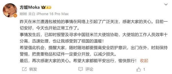 安福相册 郭富城老婆再次发声：包还没找回，已寻求当地大使馆协助