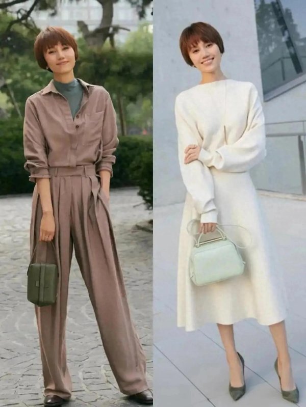 安福相册 春天念念要优雅，“衬衫+裙子长裤”就够了，40+的女东说念主穿很从简洋气