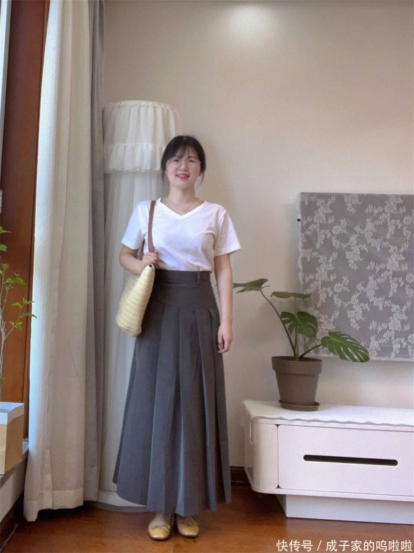 安福相册 158微胖通勤穿搭｜29y白T