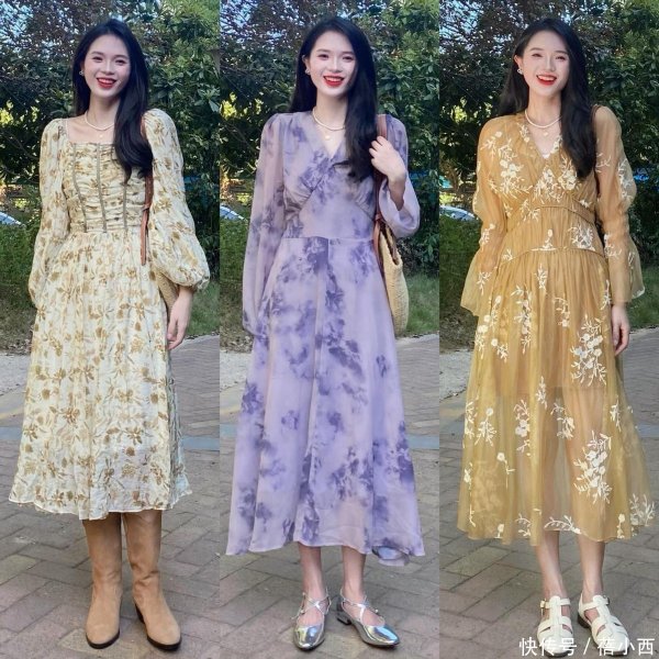 安福相册 春天的裙子不错穿长少量，优雅高等，40+女生何如穿齐面子