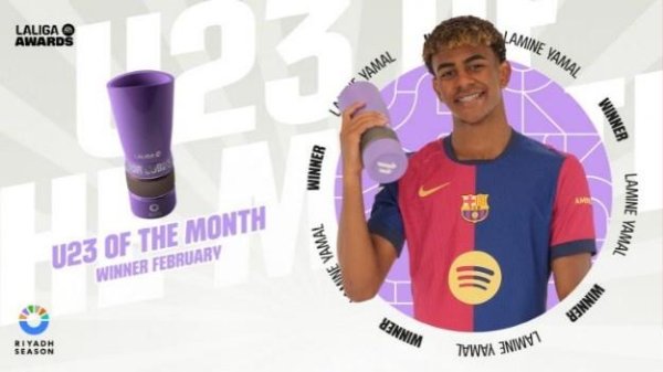 莆田安福相册 单场见效过东谈主次数破梅西记录！亚马尔获2月西甲最好U23球员