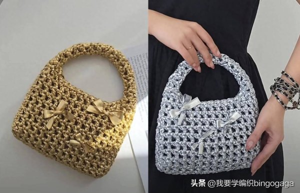 莆田安福相册 优雅靓丽的金属色小包，钩法简便一天钩俩，快随着教程学起来吧