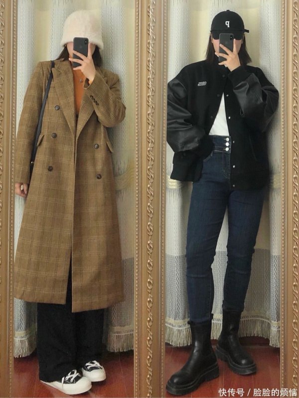 安福相册 130斤秋冬韩系穿搭｜格子大衣也太面子惹!!