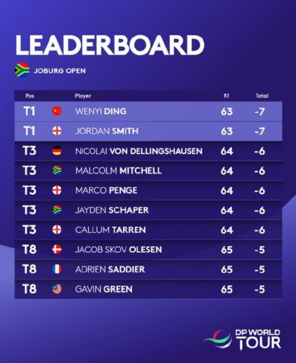 莆田安福家园 约堡公开赛丁文一零柏忌63杆 与史小姐比肩越过