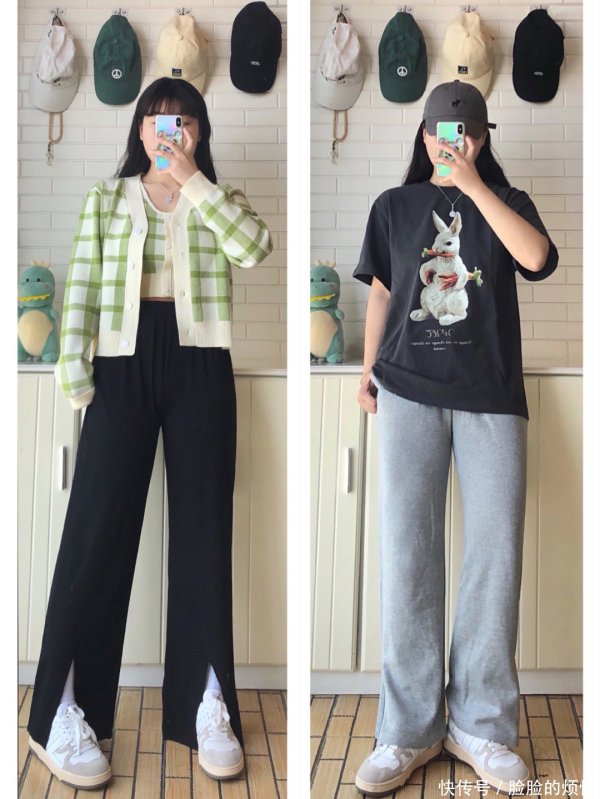 安福相册 130斤微胖穿搭梨形骸格显瘦裤子共享