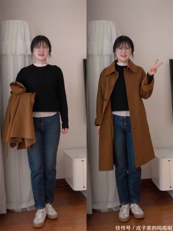 安福相册 158大高个的焦糖色大衣