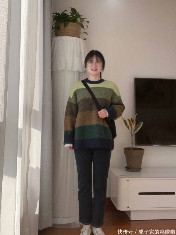 安福相册 第一次穿加绒牛仔裤