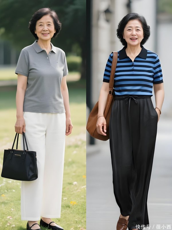 安福相册 中年女东谈主过了50岁，为什么劝你少穿T恤，多穿polo衫？看图就显豁