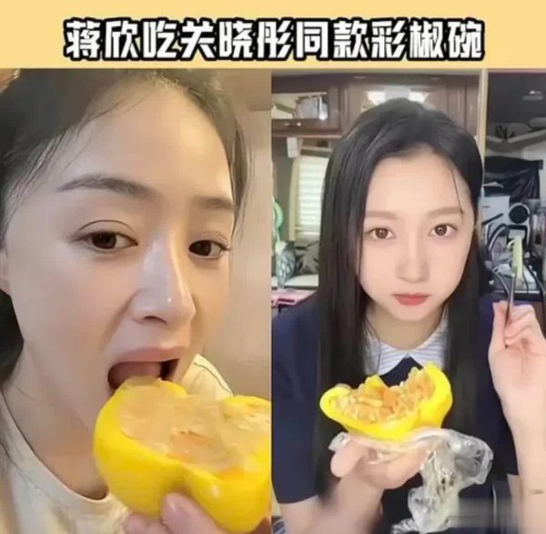 安福相册 蒋欣狂炫俩彩椒碗自命“干饭王”，关晓彤推选加香菜更厚味？