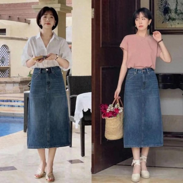 安福相册 “裙子”上头尽量少配紧身衣，瞧街拍博主这么穿，洋气遮肉显瘦