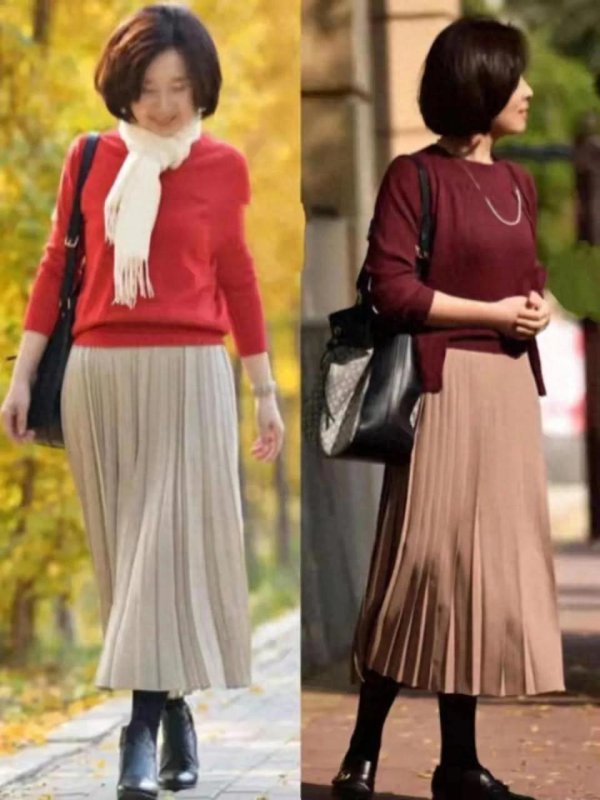 安福相册 提出有肚子的中年女东谈主，这么来“塞衣角”、不穿短裙，漂后又显瘦